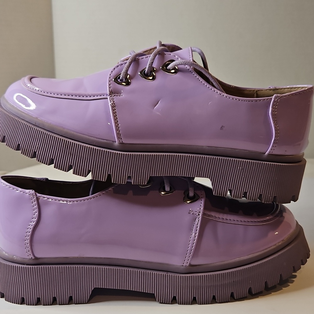 Oliva Miller Little Girls Lavender Shiny Oxford Size 5 - Picture 4 of 7